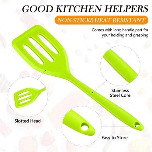 5 Pack Small Silicone Slotted Spatula Turner for Cooking Baking