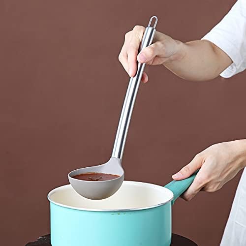Berglander Ladle, Non-stick Silicone Kitchen Ladle, Soup Ladle, Cooking Ladle Soup Spoon For Cooking, Dishwasher Safe, Easy to Clean