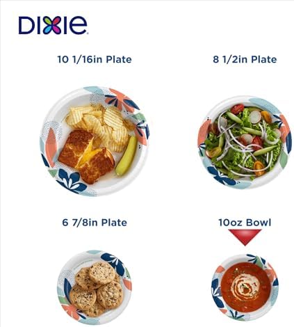 Dixie Small Paper Bowls, 10 Oz, Microwave-Safe, Soak-Proof, Disposable Bowls Great For Snacks, Dessert, And Light Lunch Meals, 72 Count (Pack of 6)
