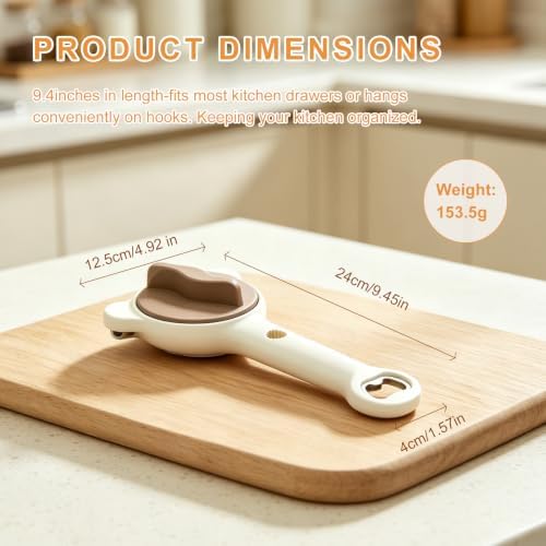4-in-1 Jar Opener for Seniors and Weak Hands with Non-Slip Grip Pad
