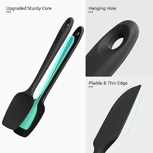 U-Taste Silicone Spatula Set with 600 Degrees Fahrenheit Heat Resistant (Black)