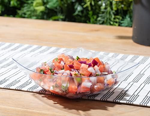 4 Pack Disposable Clear Plastic Serving Bowls Square Party Candy Use 32oz