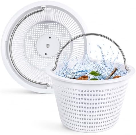 2 Pack Pool Skimmer Baskets Replacement for Inground Pool Compatible with Hayward SP1070 / SP1070E and U-3, Heavy-Duty with 316 Stainless Steel Handle and Built-in Weight for Filtering Debris