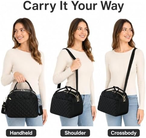 CAMTOP Lunch Box for Women Insulated Lunch Bag Large Lunchbox Cooler Thermal Leakproof Quilted Reusable Lunch Tote Bag for Work School Travel Picnic