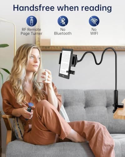 Kindle Stand with Remote Page Turner, Kindle Holder for Reading in Bed
