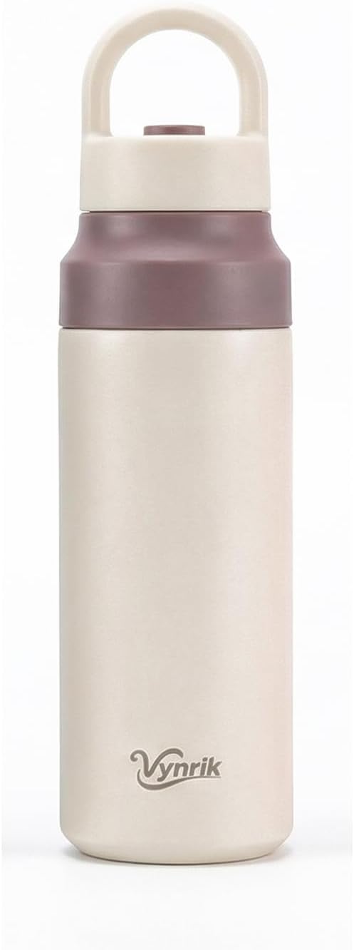 White Stainless Steel Water Bottle Insulated 20 oz Tumbler with Handle,Leak Proof Travel Bottles,Water Cup with Lids
