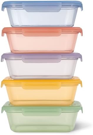 Ello Snap & Nest 4.5 Cup Plastic Meal Prep Set, 10 Piece, Desert Festival
