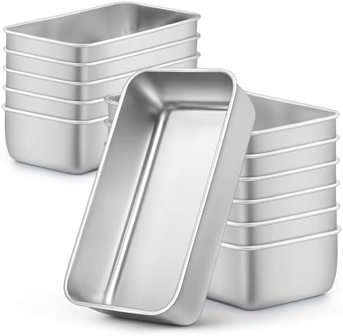 LIANYU Bread Loaf Pans Set of 12, 9x5 Inch Stainless Steel Bread Baking Pan