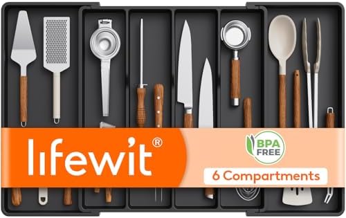 Lifewit Utensil Organizer for Kitchen Drawers, Expandable Utensil Tray