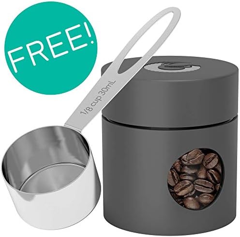 Coffee Gator Coffee Canister, 16oz Airtight Containers & Travel Jar