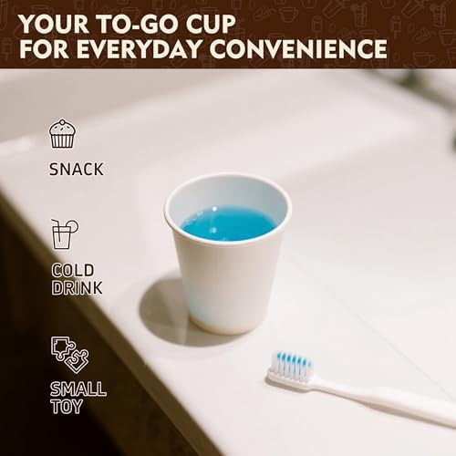 YEEHAW 3 oz 100 Pack Small White Disposable Paper Cups