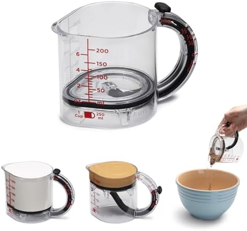 Dreamfarm Upcup All-in-1 Adjustable Measuring Cup, Metric & Imperial Measurements up to 1 Cup - Black/Clear