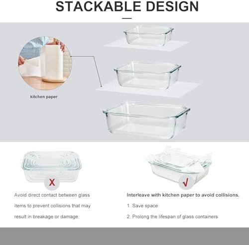 coccot Glass Food Storage Containers with Lids Airtight, Glass Meal Prep Containers for Lunch Food, Container Set, Easy to Open& Close/Microwave,Oven,Freezer,Dishwasher Safe/Leak-Proof（20 Pieces）