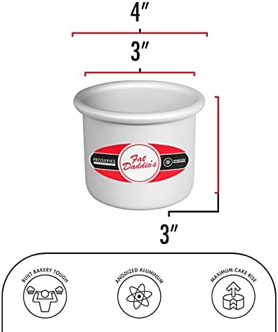 Fat Daddio's PRD-33SET Anodized Aluminum Round Cake Pans, 3 x 3 inch, Set of 2