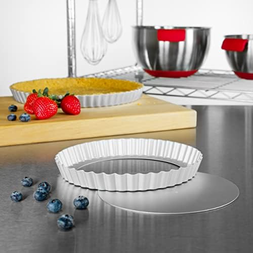 Fat Daddio's PFT-8 Round Fluted Tart Pan, 8 x 1 Inch