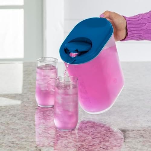 2-Pack Water Pitcher with Lid & Pivot Top Spout 1 Gallon Pitcher - Navy