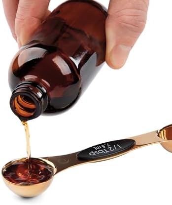 Progressive International Magnetic Measuring Spoons, Set of 5 – Black, Easy to Store with Magnetic Design (Rose Gold)