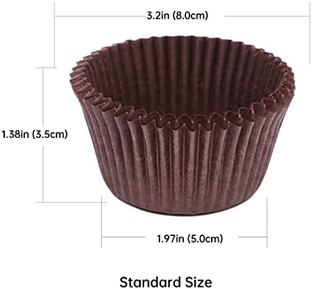 Bake Choice 200pcs Standard Cupcake Liners for Baking, Brown Muffin Liners