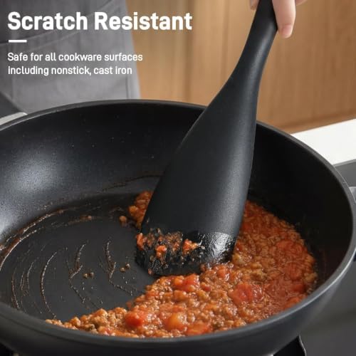 3 PACK Silicone Cooking Spoon Spatula for Nonstick Cookware, Heat‑resistant