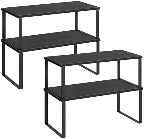 SONGMICS Cabinet Organizer Shelf, Set of 4 Spice Rack, Kitchen Storage