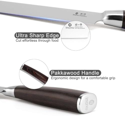 imarku 5PCS Kitchen Knife Set, Japanese Knife Set with Pakkawood Handle