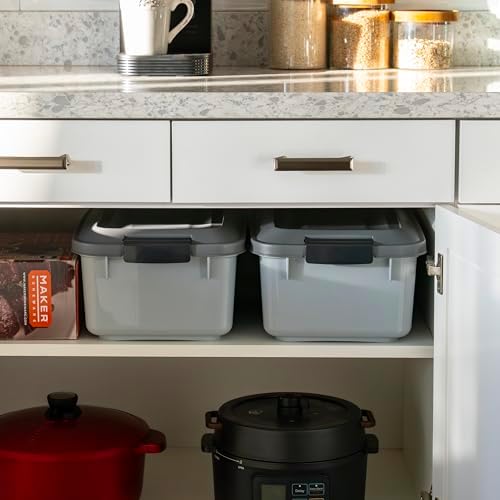 IRIS USA Dog Food Storage Container, 2-Pack, Up to 14 lbs, Gray