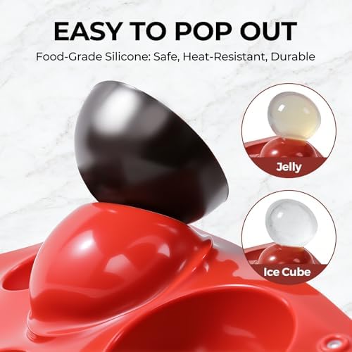 Medium 15-Cavity Semi Sphere Silicone Molds Non-Stick,2 Packs 2"Half Sphere Silicone Baking Molds for Making Jelly, Cake, Chocolates Bombs
