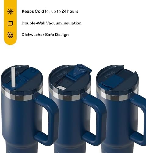 RTIC 30oz Road Trip Tumbler, Insulated, Ceramic Lined, Navy