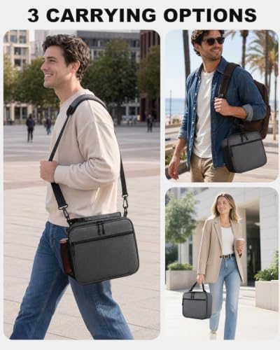 Insulated Lunch Box for Men Small, Grey Mens Lunch Bag with Strap