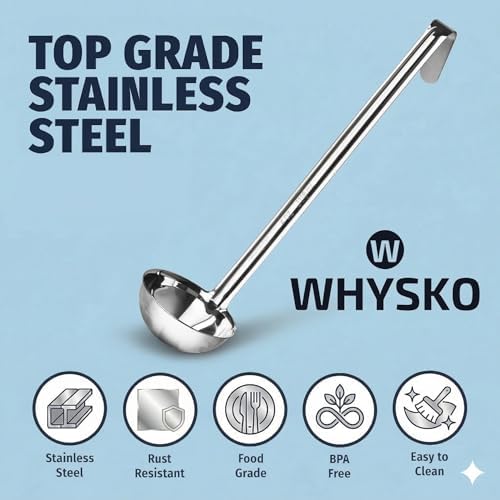 Stainless Steel Soup Ladle, 4 oz Metal Serving Spoon, Heat Resistant
