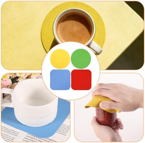 LUTER 4pcs Jar Opener Gripper Pad for Seniors with Weak Hands, Rubber
