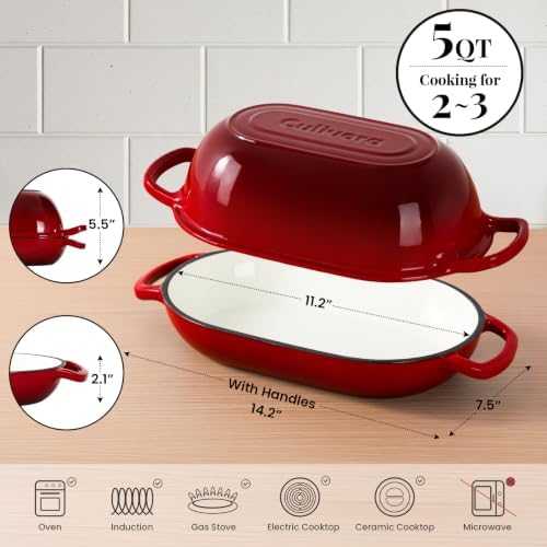 5-Quart Oval Dutch Oven for Bread Baking