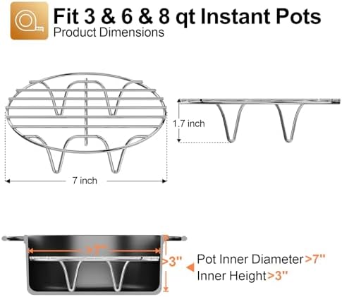 GSlife Trivet for Instant Pot Steamer Rack - 3/6 Qt Cooking Stand 1 Pack