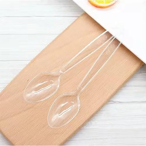 MOACOCK 500 Count Heavy Weight Clear Plastic Forks and Spoons