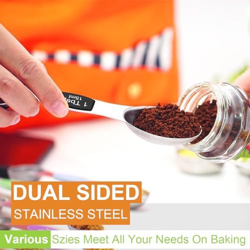 Wildone Stainless Steel Magnetic Measuring Spoons with Strong Magnets, 14pc