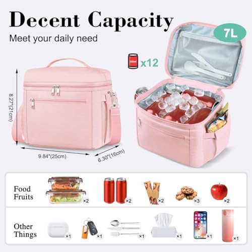 DALINDA Insulated Lunch Box Women Men Leak-Proof Cooler Lunch Bag