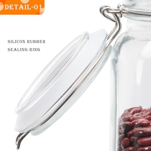 Large Glass Storage Containers with Airtight Lids 78oz 3 Pack