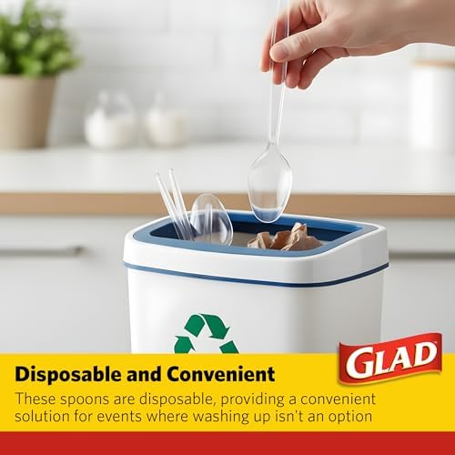 Glad Clear Disposable Cutlery Set, Forks Knives and Spoons, 24 Count, 12-Pk