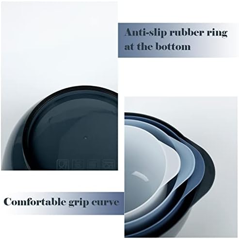 BoxedHome Classic Mixing Bowls Set of 4, BPA Free Plastic, Microwave Safe