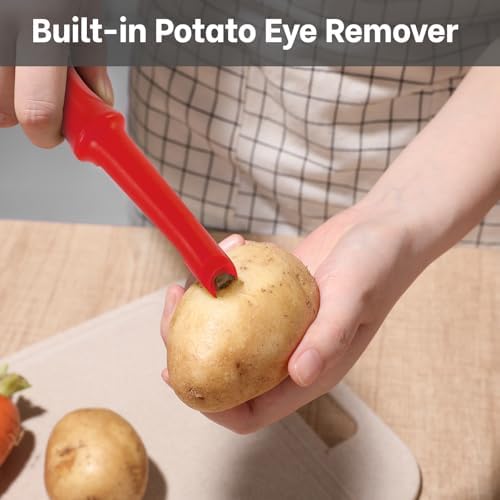 Beneno Swivel Vegetable Peeler, Smooth Peeling Potato Peeler (2, Red)