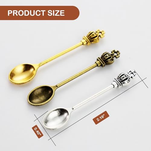 12-Pack Mini Spoons Metal Tiny Shovels 2.19-Inch Small Medicine Spoon