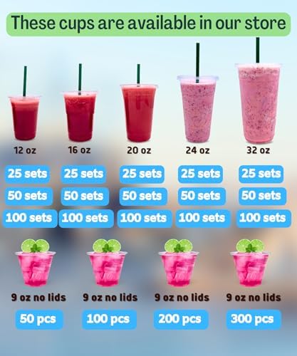 Cappatua 16 oz Clear Plastic Cups with Lids and STRAWS, Disposable Drinking Cups for Cold Drinks, Iced Coffee, Milkshakes, Smoothies, 25 Sets