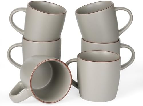 famiware Mercury Coffee Mugs 13 oz, Coffee Mugs Set of 6 with Handle