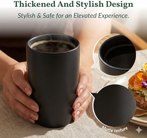 Homienly Premium Wheat Straw Cups, 20oz Lightweight and Unbreakable Drinking Cups Set of 6, Reusable Water Glasses Microwave and Dishwasher Safe Cup Set for Coffee, Milk, Juice - GreyStone