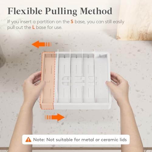 Lifewit Kitchen Cabinet Organizer for Food Contanier Lid with 9 Sections