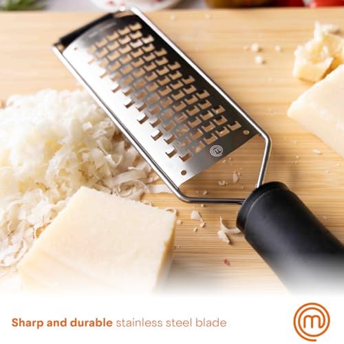 MasterChef Cheese Grater Handheld, Stainless Steel, Non Slip Grip, 12"