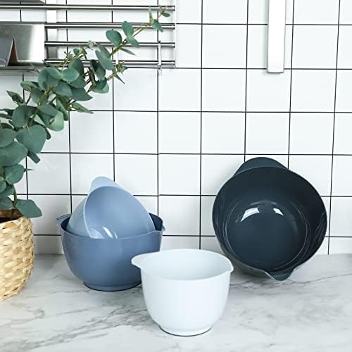BoxedHome Classic Mixing Bowls Set of 4, BPA Free Plastic, Microwave Safe