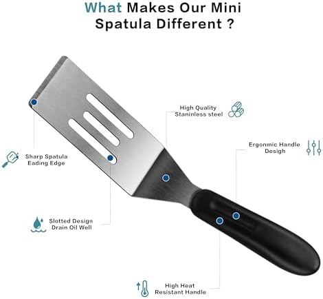 Small Spatula Mini Stainless Steel Serving Metal Spatula Set of 2