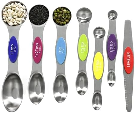 Multicolor Magnetic Measuring Spoons Set with Leveler