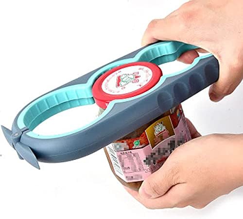 Bottle Opener for Arthritic Hand,Jar Opener for Old People, Children, Women, Those with Weak Hands,Multifunctional Kitchen Gadgets (02-Blue)